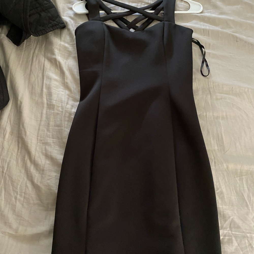 Black straps dress